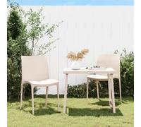 Vidaxl Chaises De Jardin Lot De 2 Crème 50x46x80 Cm Polypropylène