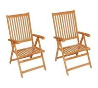 Lot de 2 chaise exterieur pliable H. 109 cm en teck rouge