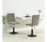 vidaXL Chaises pivotantes de salle à manger – Lot de 2 – Velours gris clair – Hauteur réglable