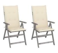 Vidaxl Chaises Inclinables De Jardin 2 Pcs Avec Coussins Bois D'acacia