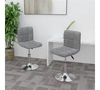 vidaXL Chaises pivotantes de salle à manger Lot de 2 – Tissu gris clair