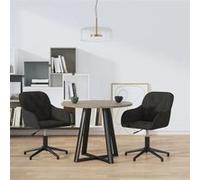 vidaXL Chaises pivotantes à manger lot de 2 Velours noir 3103383