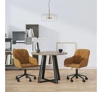 Chaises pivotantes à manger lot de 2 Marron Velours3103429