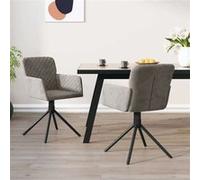 Vidaxl Chaises Pivotantes De Salle À Manger 2 Pcs Gris Clair Velours Gris