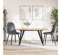 Lot de 2 chaise vidaxl H. 87 cm non pliable en plastique interieur gris Gris G