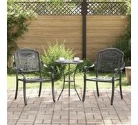 Chaises De Jardin Vidaxl 2 Pcs Noires En Aluminium Moulé