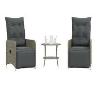 Lot de 2 chaise Vidaxl H. 93 cm empilable non pliable en resine tressee exterieur gris Gris G
