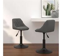 Vidaxl Chaises Pivotantes À Dîner Lot De 2 Gris Foncé Velours Gris