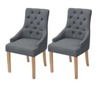 Lot de 2 chaise vidaxl interieur non pliable en plastique H. 95.5 cm gris Gris G