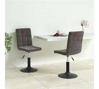 vidaXL Chaises de salle à manger pivotantes Hauteur réglable Velours Gris foncé Lot de 2