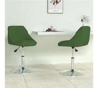 vidaXL Chaises de salle à manger pivotantes – Lot de 2 – Hauteur réglable – Velours vert foncé