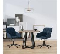 2x Chaises Pivotantes de Salle à Manger Sièges de Cuisine Fauteuils de Salle à Manger Chaises à Dîner Meubles de Cuisine Bleu Velours