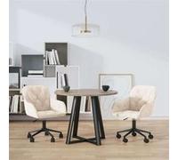 Vidaxl Chaises Pivotantes De Salle À Manger 2 Pcs Crème Velours