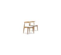 Pack 2 chaises Corzo, Couleur Chêne, Bois Massif, 52,5 cm x 50 cm x 74.5 cm