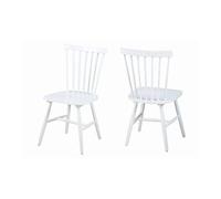 Chaises bois hévéa TOLEDO - Lot de 2 - Style Scandinave-Nature - Blanc