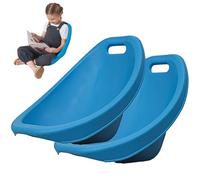 Lot de 2 chaises à bascule robustes empilables en plastique pour intérieur et extérieur, parfaites pour les loisirs, couleur verte, idéales pour les activités à la maison et à l'école