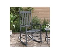 Lot de 2 Chaises à Bascule Sièges Incurvés, Berçantes avec Dossier, Sièges de Patio Balcon Terrasse Extérieur, Gris 3281589