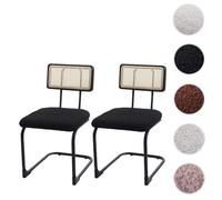 Lot de 2 chaises à piétement luge HWC-K88 bois noir