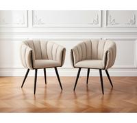 Lot de 2 chaises ADA tissu texturé BOBOCHIC Beige
