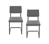 Toilinux - Lot de 2 Chaises Alban - Gris chiné gris G