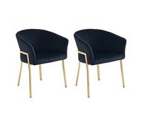 Lot de 2 chaises avec accoudoirs en velours et métal doré - Noir - ZAOVA de Pascal MORABITO