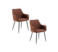 - Lot de 2 chaises avec accoudoirs LIZZY - Rouge - Lizzy