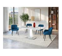 Lot de 2 chaises avec accoudoirs - Velours et métal - Bleu - PEGA de