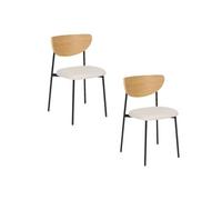 Atmosphera – Lot de 2 chaises de bureau Jaisa pieds en métal Beige