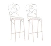 Lot de 2 Chaises Bistrot de Jardin Pliantes en Métal Vieilli Beige Clair Trieste