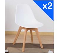 Lot de 2 chaises blanches style scandinave TULIP - KOSMI