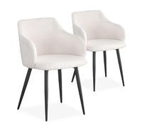 Lot de 2 Chaises Bouclette ""Joa"" 79cm Crème