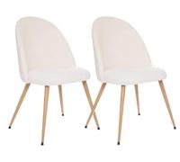 Lot de 2 Chaises bouclette Slano blanc Atmosphera - Blanc