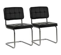 Lot de 2 chaises cantilever en simili noir MARIA