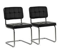 Lot de 2 chaises cantilever en simili noir MARIA