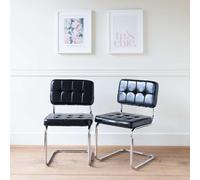 Lot de 2 chaises cantilever en simili noir maria