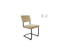 - Lot de 2 Chaises cantilevers design velours Keen - Beige - Keen