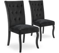Lot de 2 chaises capitonnées Chaza Velours Noir