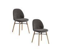 Toilinux - Lot de 2 chaises CLARA - Gris - Clara