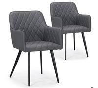 Lot de 2 chaises Clark simili Gris
