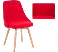 Lot de 2 chaises d'appoint à motif d'herbe verte - Dossier souple et pieds en bois - Idéal pour la décoration du salon, de la chambre à coucher et de la cuisine (rosso)