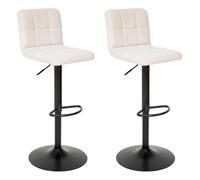 Lot de 2 Chaises de Bar Ajustable "Delek" 104cm Beige