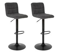 Lot de 2 Chaises de Bar Ajustable "Delek" 104cm Gris