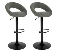 Atmosphera Tabouret de bar Sasha pivotant réglable tissu kaki foncé