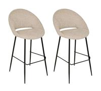Lot de 2 Chaises de Bar "Amago" 101cm Beige
