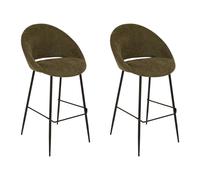 Atmosphera Tabouret de bar Amago haut tissu vert cèdre
