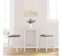 Lot de 2 chaises de bar avec coussins - vidaXL - cuisine et bar - bois massif - blanc - 52 x 41 x 63 cm - cadre robuste - respirant@