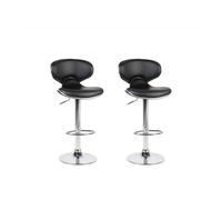Beliani - Lot de 2 Chaises de Bar - Conway - Simili-cuir, Noir