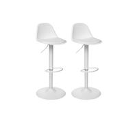 Lot de 2 Chaises de Bar Design "Aiko" 82-103cm Blanc