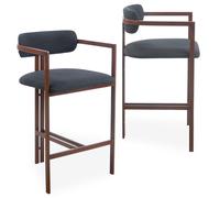 Lot de 2 Chaises de Bar Design "Galia" 103cm Anthracite