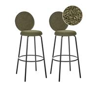 Lot de 2 chaises de bar EMERY Bouclé Vert foncé